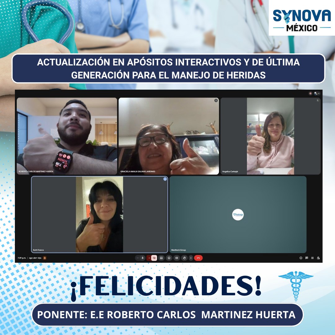 Participantes del curso de apósitos interactivos de SYNOVA México